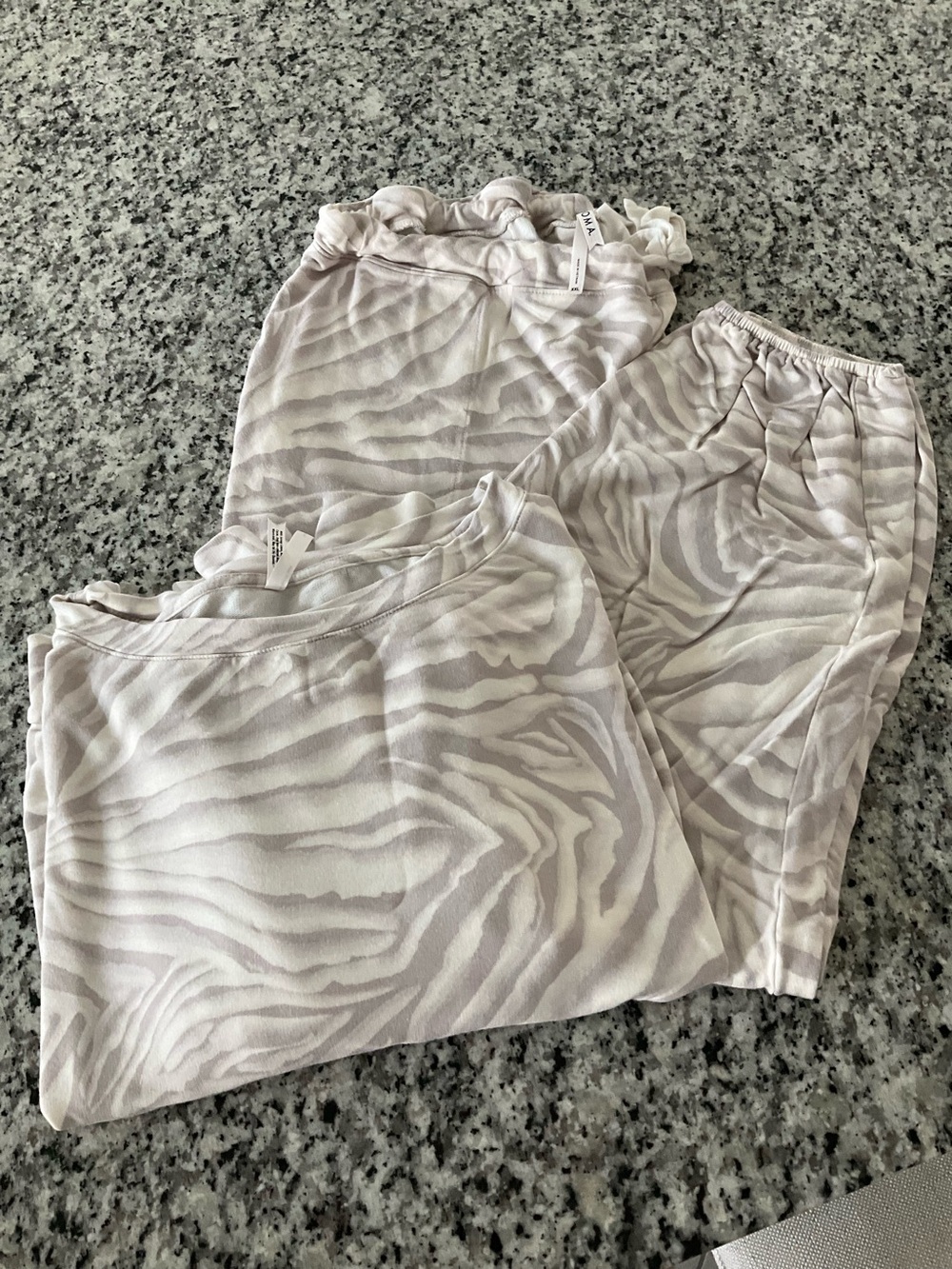Soma Cream Zebra-Stripe long sleeve lounge/pajama set